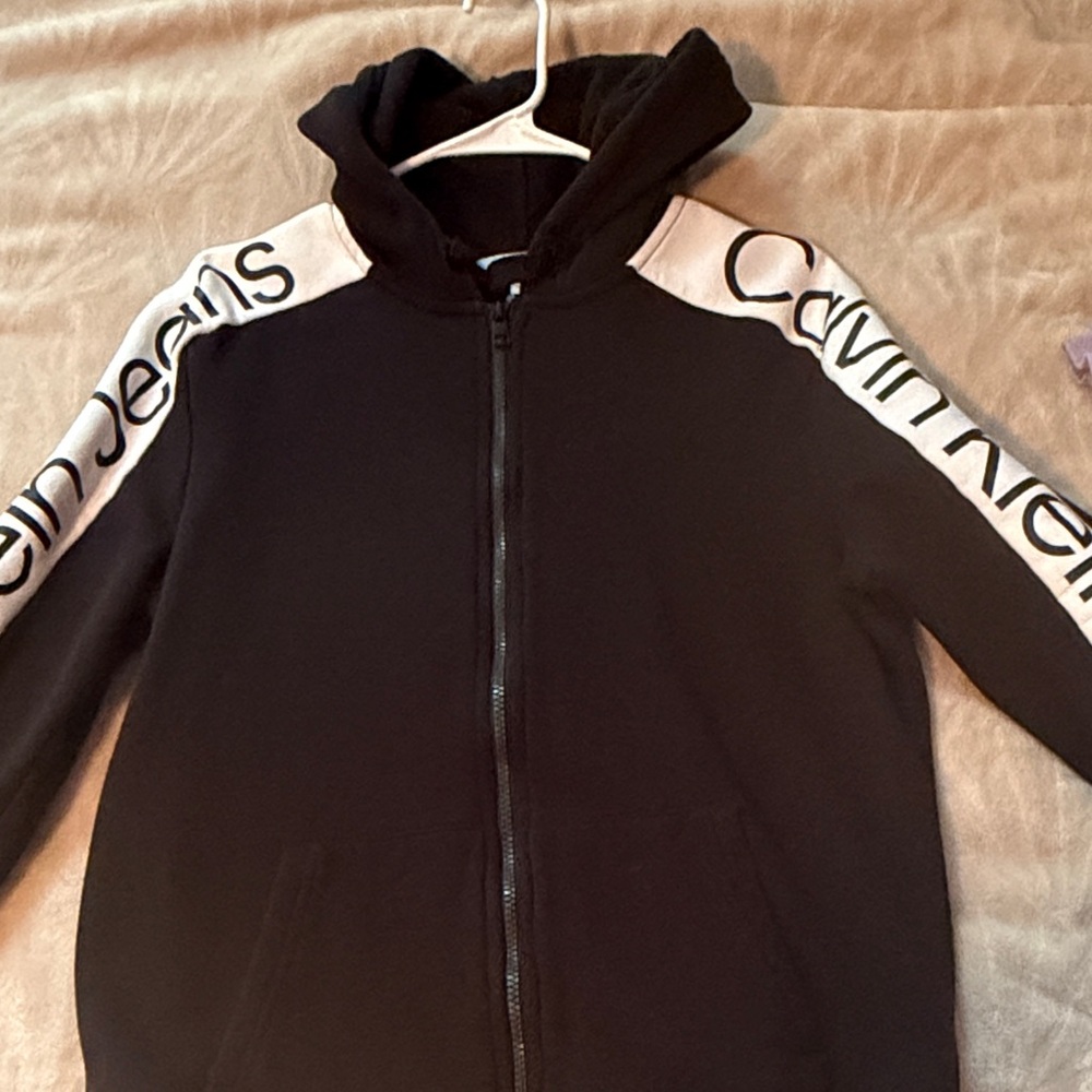 Calvin Klein Black Zip-Up with White Branding